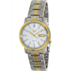 Seiko 5 Men's Two Tone Stainless Steel White