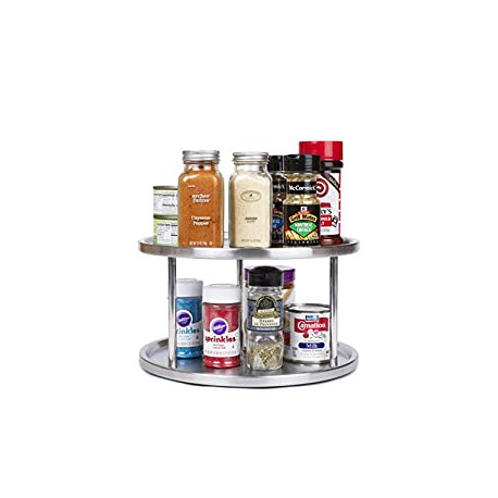 Stainless Steel Lazy Susan - 2 Tier Design