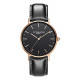 VICTORIA HYDE Quartz Watches for Men Easy Read Genuine Leather Strap Stainless Steel