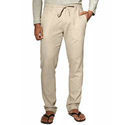Men's Slim Tapered Linen Casual Pants