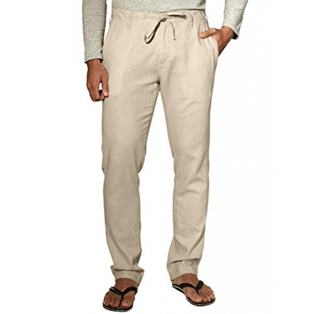Men's Slim Tapered Linen Casual Pants