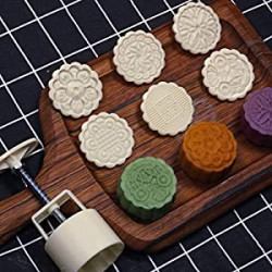 Mid Autumn Festival Moon Cake Mold with 6 Stamps