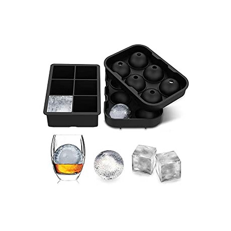 Large Ice Cube Trays Ice Ball Maker with Lids Combo(Set of 2)