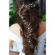 Bride Long Wedding Flower Hair Vines Bridal Pearl Headpieces Wedding