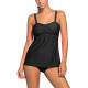 Women's Solid Ruched Tankini Top Swimsuit