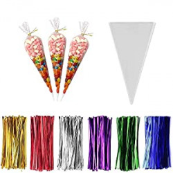 300 Pcs Clear Candy Bags Clear Cellophane Bags 12"x6"