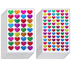 60 Sheets Glitter Heart Stickers Valentine's