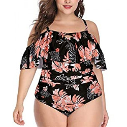 Women Plus Size One Piece Swimsuits Tummy Control