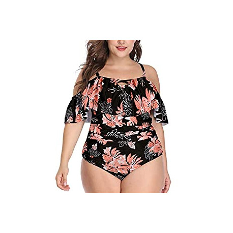 Women Plus Size One Piece Swimsuits Tummy Control