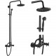 Oil Rubbed Bronze Rain Shower System Set 2 Knobs Mixing 8 Inch