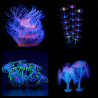 Aquarium Fish Tank Ornament,Simulation Coral Plant Decorations Glowing Silicone Accessories 5Pieces