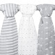 Muslin Baby Swaddle Blankets, 47x47 (3 Pack) Grey