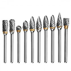 1/8 Solid Carbide Carving Burr Set Drill Grinding (10pcs)
