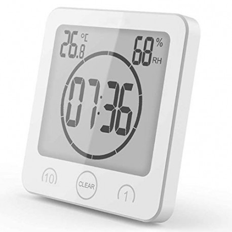 Digital Bathroom Shower Wall Clock Timer with Alarm with Big LCD Display