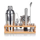 Bartender Kit with Stylish Bamboo Stand, 10 Piece Cocktail Shaker Set
