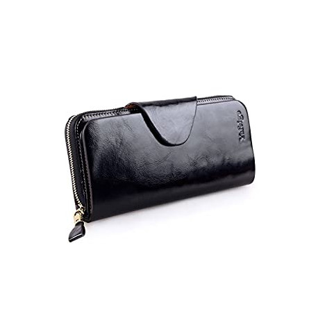 Large Luxury Women's RFID Blocking Tri-fold Leather Wallet