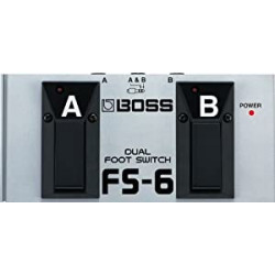 BOSS, 1/4-Inch Straight Metal Dual Footswitch, Battery-Powered (FS-6)