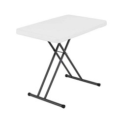 Adjustable Folding Laptop Table TV Tray, 30 Inch, White Granite