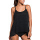 Women's Stripe Tankini Top Bikini Swimwear