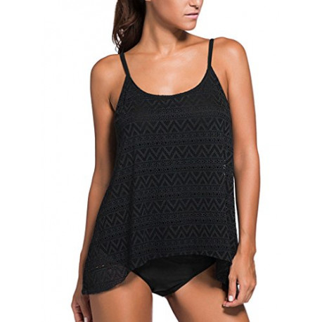 Women's Stripe Tankini Top Bikini Swimwear