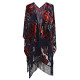 Women Floral Ruana Poncho Cardigan Dress