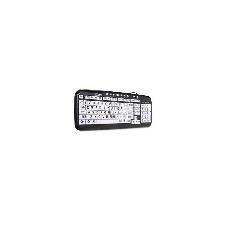 Low Vision Keyboard Large Black Print, White Keys