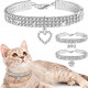 3 Pieces Bling Rhinestones Pet Collars Glitter Pendant Dog Collars