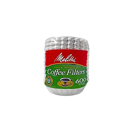 600 Coffee Filters, Basket, Pack of 600, 8-12 Cups, White