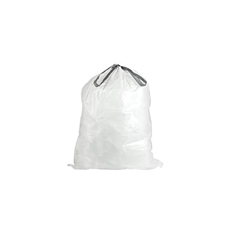 (50 Count)│White Drawstring Garbage Liners 12 Gallon / 45 Liter │ 21.5" x 30.75"