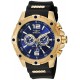 19659 I-Force 18k Gold Ion-Plated Watch with Black Polyurethane Band