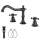Two Handles 3 Holes 8-16 inch Widespread Bathroom Sink Faucet Oil Rubbed Bronze