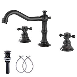 Two Handles 3 Holes 8-16 inch Widespread Bathroom Sink Faucet Oil Rubbed Bronze