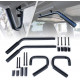 Black Aluminum Front & Rear Steel Grab Bar Handle Kit for 2007