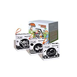 Black and White Book for Newborns Visual Stimulation High Contrast Baby Toy Touch and Feel Sensory Cloth Books