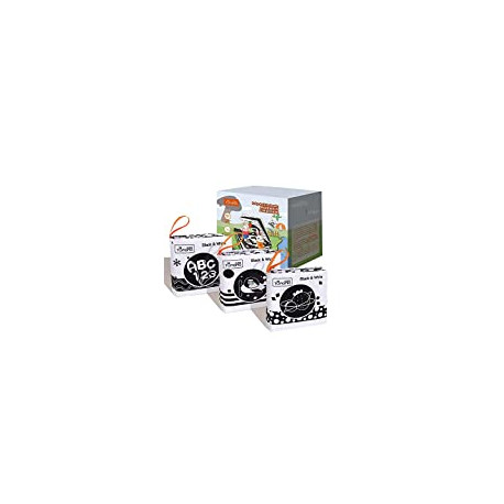 Black and White Book for Newborns Visual Stimulation High Contrast Baby Toy Touch and Feel Sensory Cloth Books
