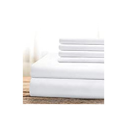 Hotel Luxury Bed Sheets Set 6 Piece(Queen, White) - Super Soft 1800