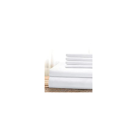 Hotel Luxury Bed Sheets Set 6 Piece(Queen, White) - Super Soft 1800