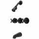 Kingston Brass KB235AX Tub and Shower Faucet with 3-Cross Handle
