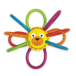 Zoo Winkel Lion Multicolor Rattle & Sensory Teether for Baby and Toddler