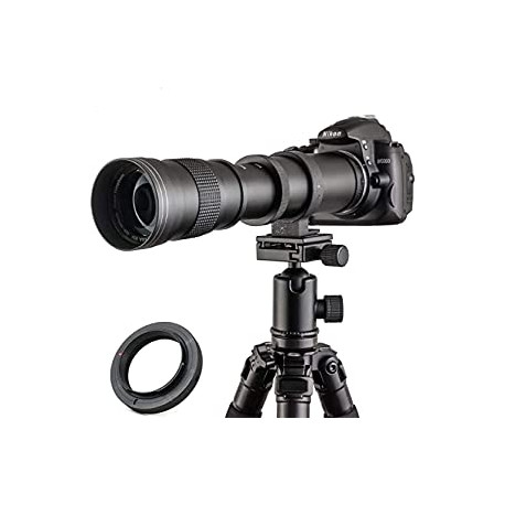 JINTU 420-800mm f/8.3 HD Manual Focus Telephoto Zoom Lens for Nikon SLR Digital Camera Lenses D5600