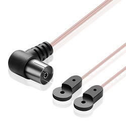 75 Ohm Copper Aerial HD F Type Female PLA Connector Plug Coaxial Cable Wire (6ft)