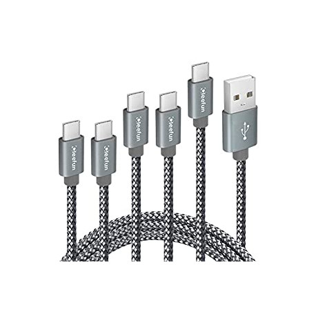 5-Pack USB C Cable Fast Charge [3/3/6/6/10 ft]