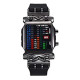 Men Cool Digital Watch Binary Time LED Display Waterproof