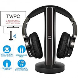 Wireless TV Headphones with 2.4G Digital RF Transmitter