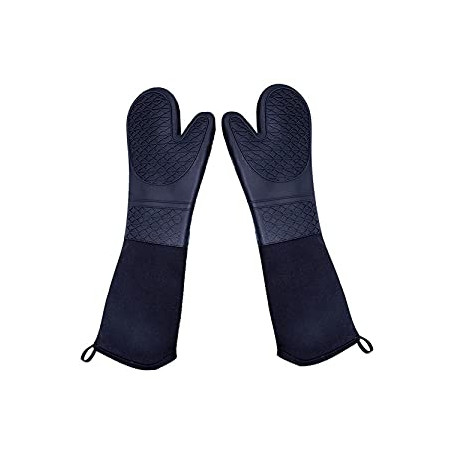 Extra Long Silicone Oven Mitts Heavy Duty Commercial Grade Oven