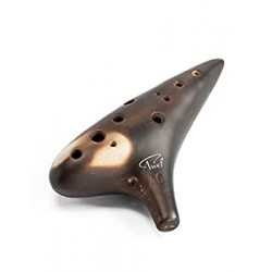 Joy of Wood Thrush 12 Hole Alto C Ceramic Ocarina Sweet Potato Shape in Exquisite Craft (Free Smokey Coffee)