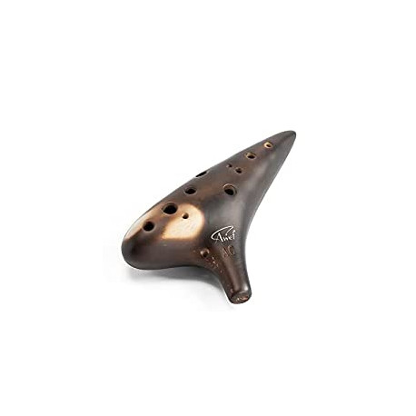Joy of Wood Thrush 12 Hole Alto C Ceramic Ocarina Sweet Potato Shape in Exquisite Craft (Free Smokey Coffee)