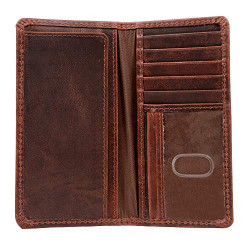 Leather Long Wallets for Men - Brown