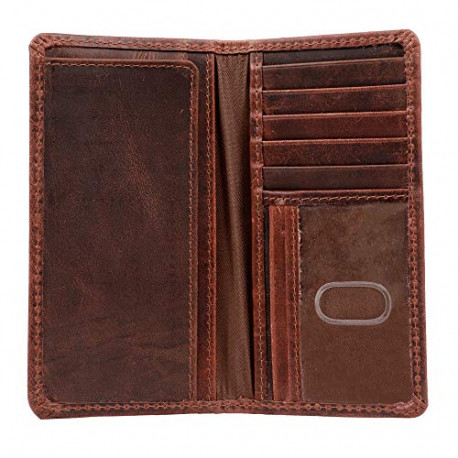 Leather Long Wallets for Men - Brown