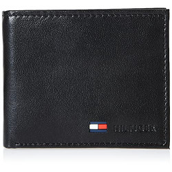Tommy Hilfiger Men's Leather Slim Bifold Wallet with Coin Pocket